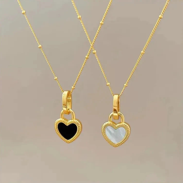 Double Sided Heart Pendant Necklace