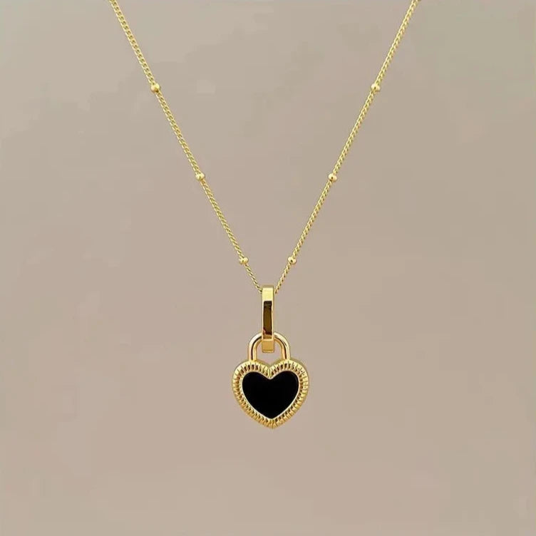 Double Sided Heart Pendant Necklace