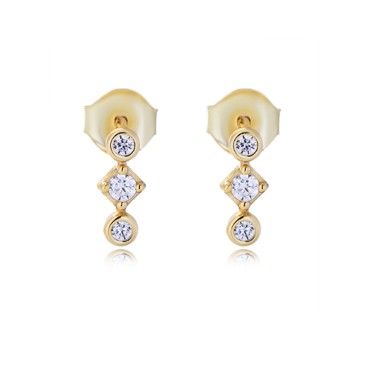 Crystal Drop Stud Earrings