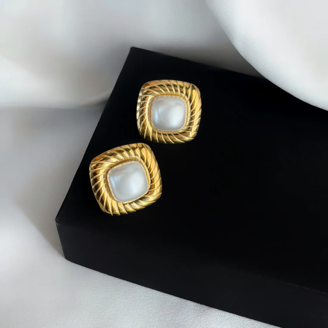 Square Pearl Earrings