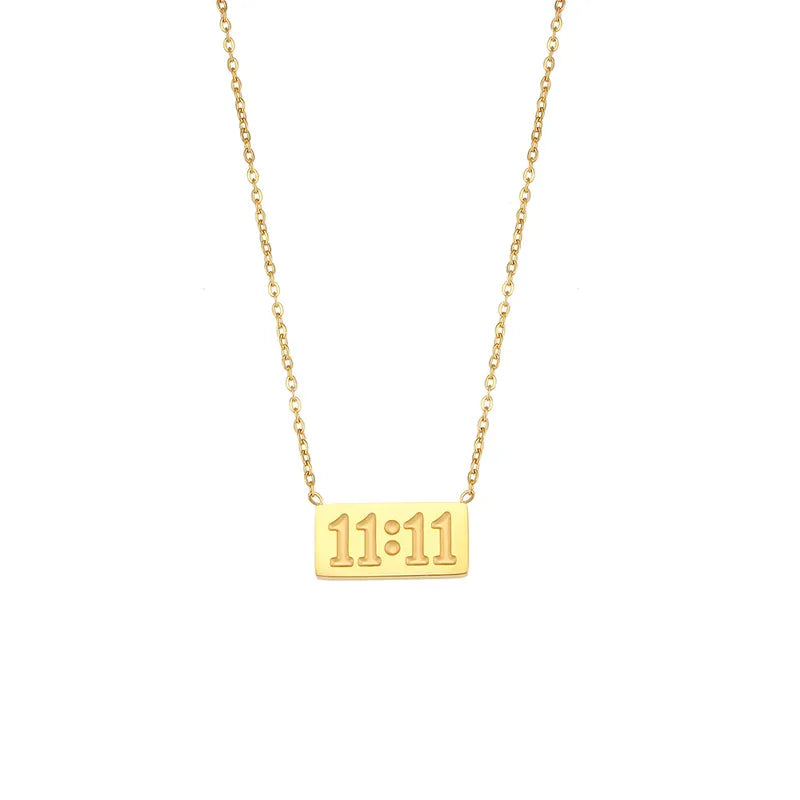 11:11 Gold Plated Pendant Necklace