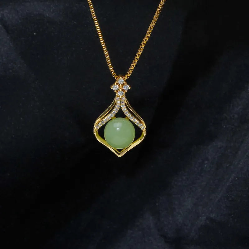 Green Jade Pendant Necklace