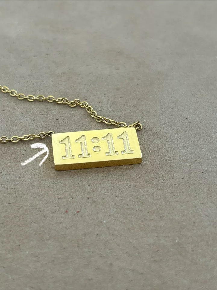 11:11 Gold Plated Pendant Necklace