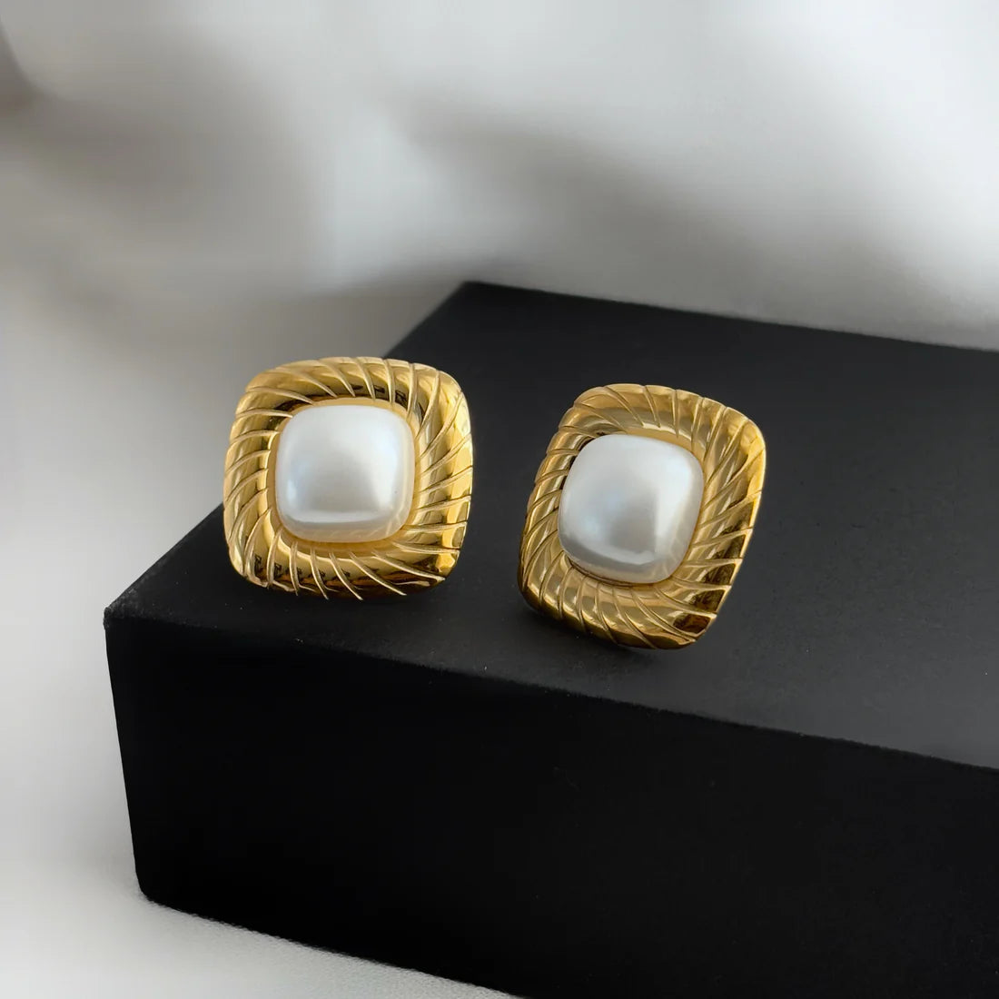 Square Pearl Earrings
