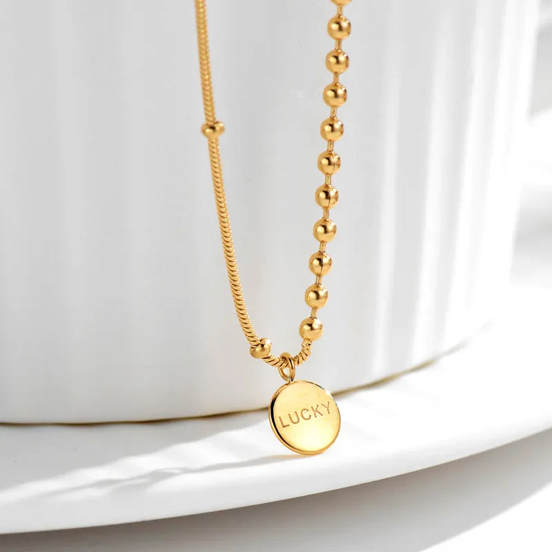 Round Lucky Pendant Necklace