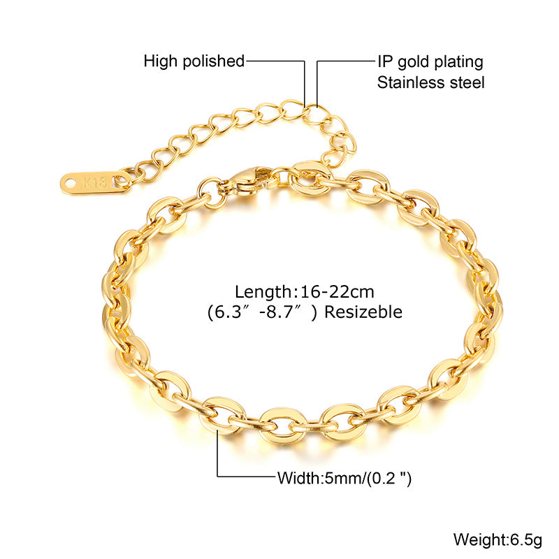 Vnox Gold Plated Bracelet