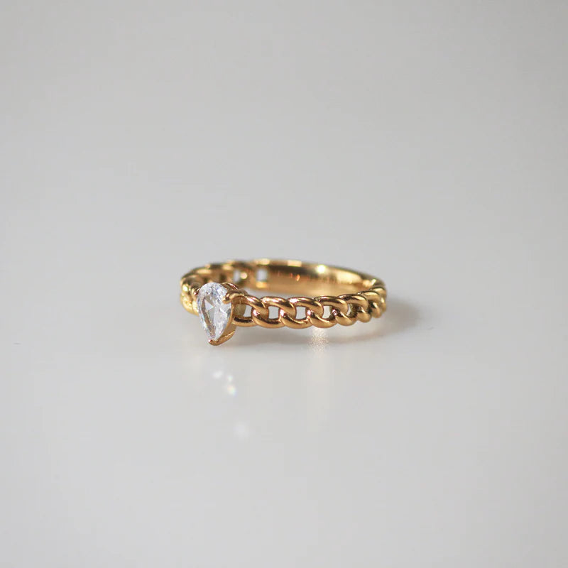 Water Drop Shaped Diamond Ring