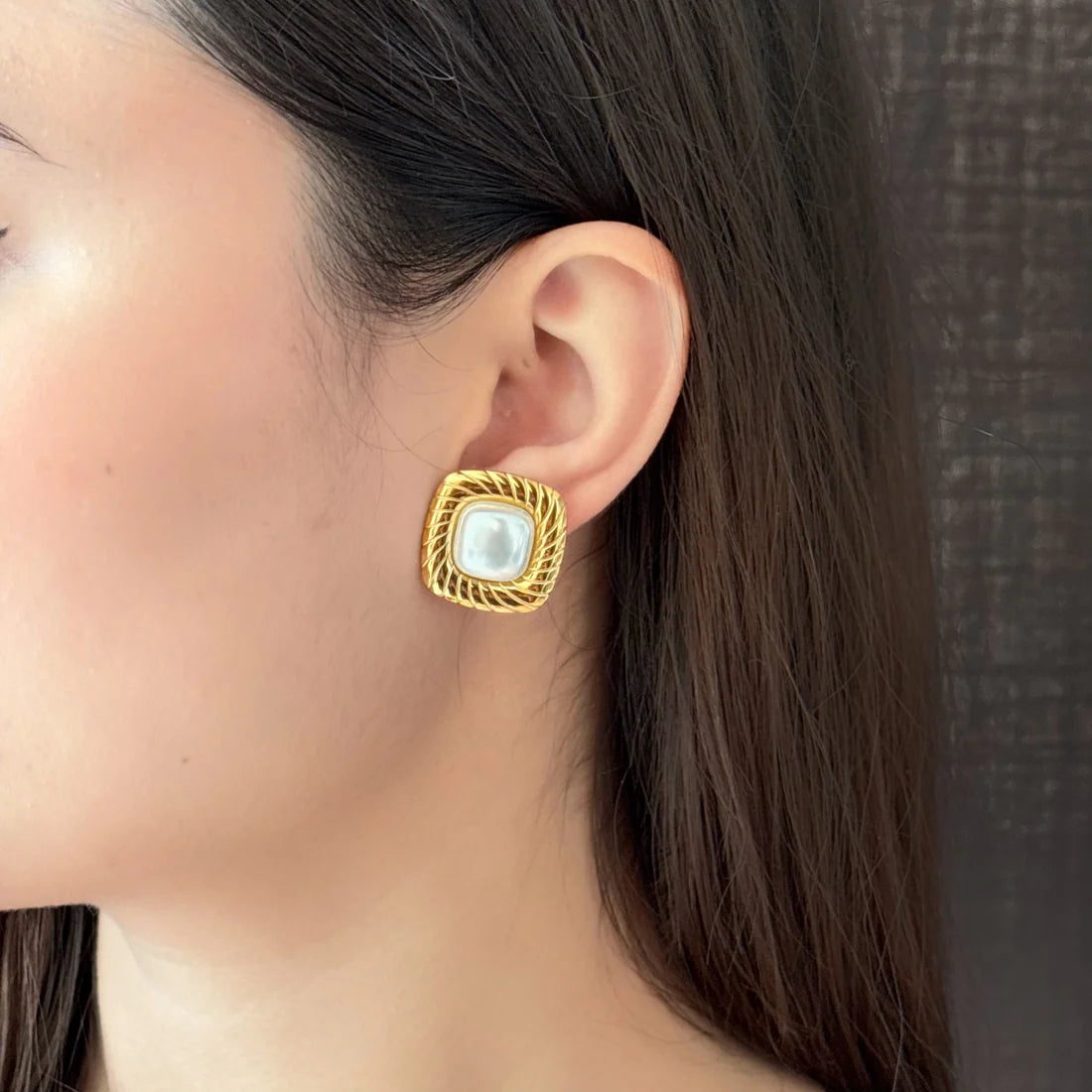 Square Pearl Earrings