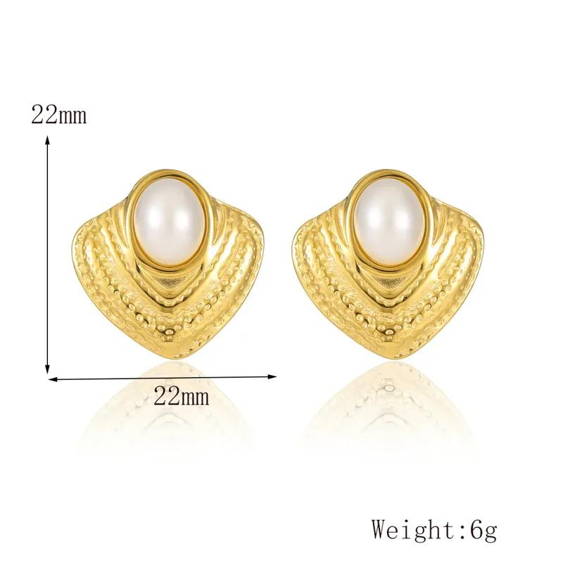 Triangle Shaped Pearl Earring