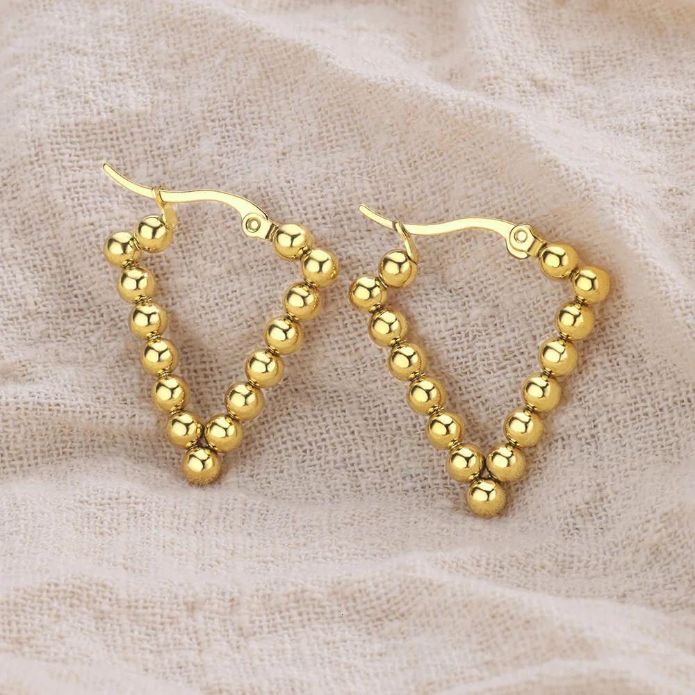 Triangle Beaded Hoop Earring