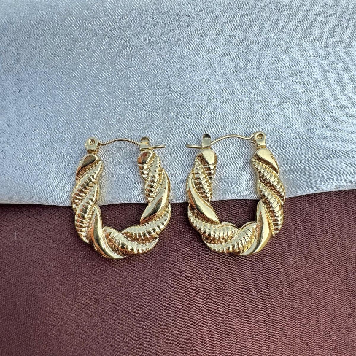 U Shaped Twisted Hoop Earring