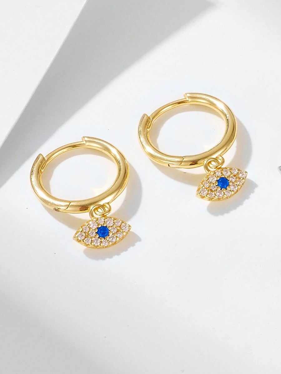 Evil Eye Mini Hoop Earring