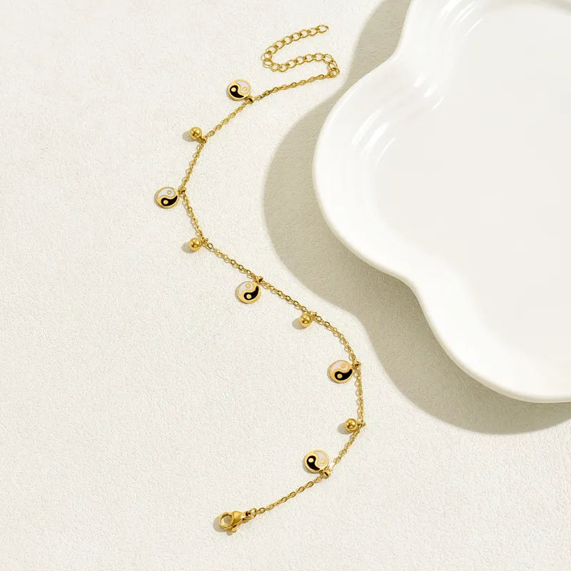 Dot Disc Adjustable Foot Bead Anklet