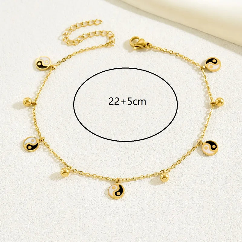 Dot Disc Adjustable Foot Bead Anklet