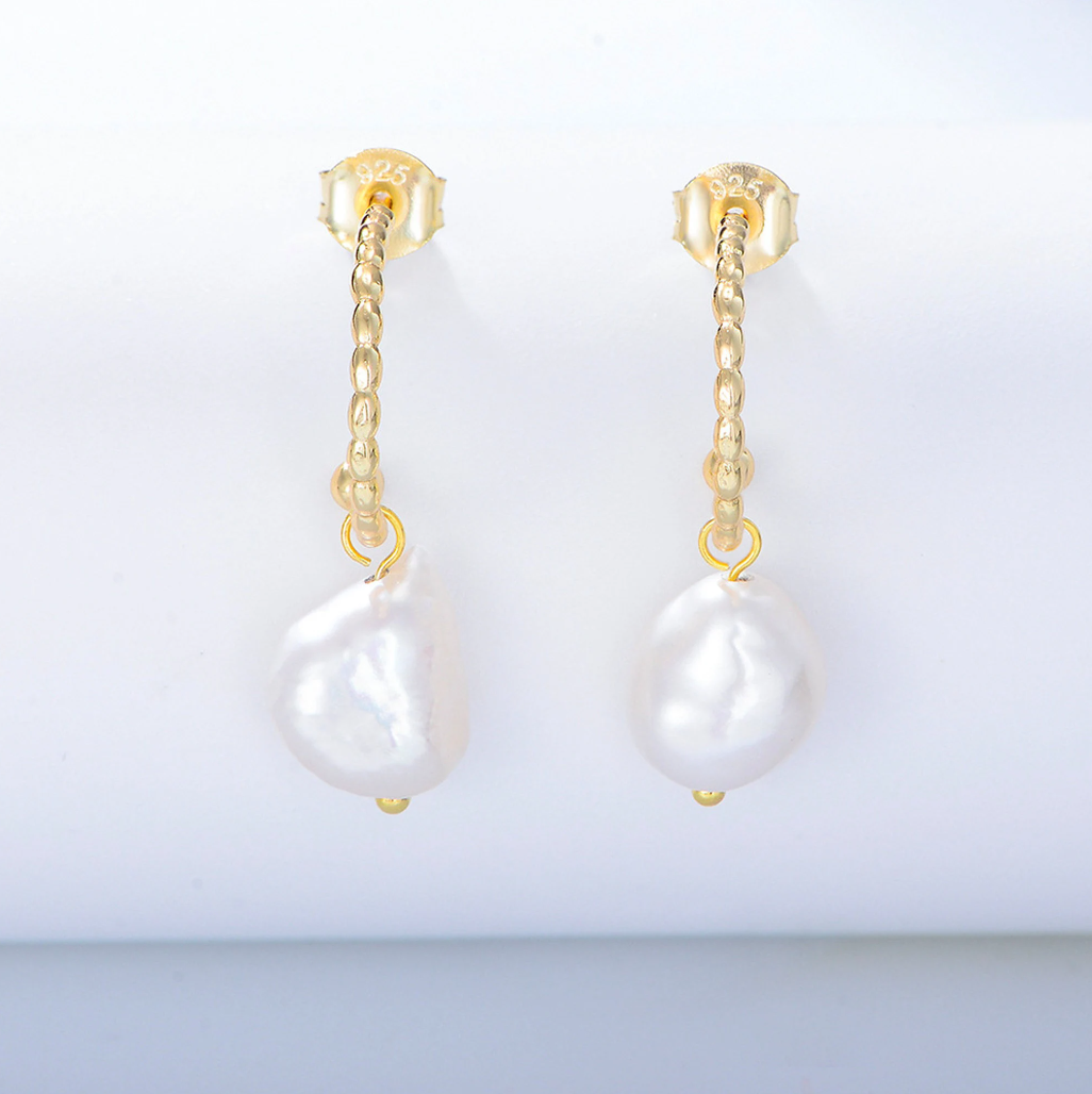 C Shape Baroque Pearl Earring
