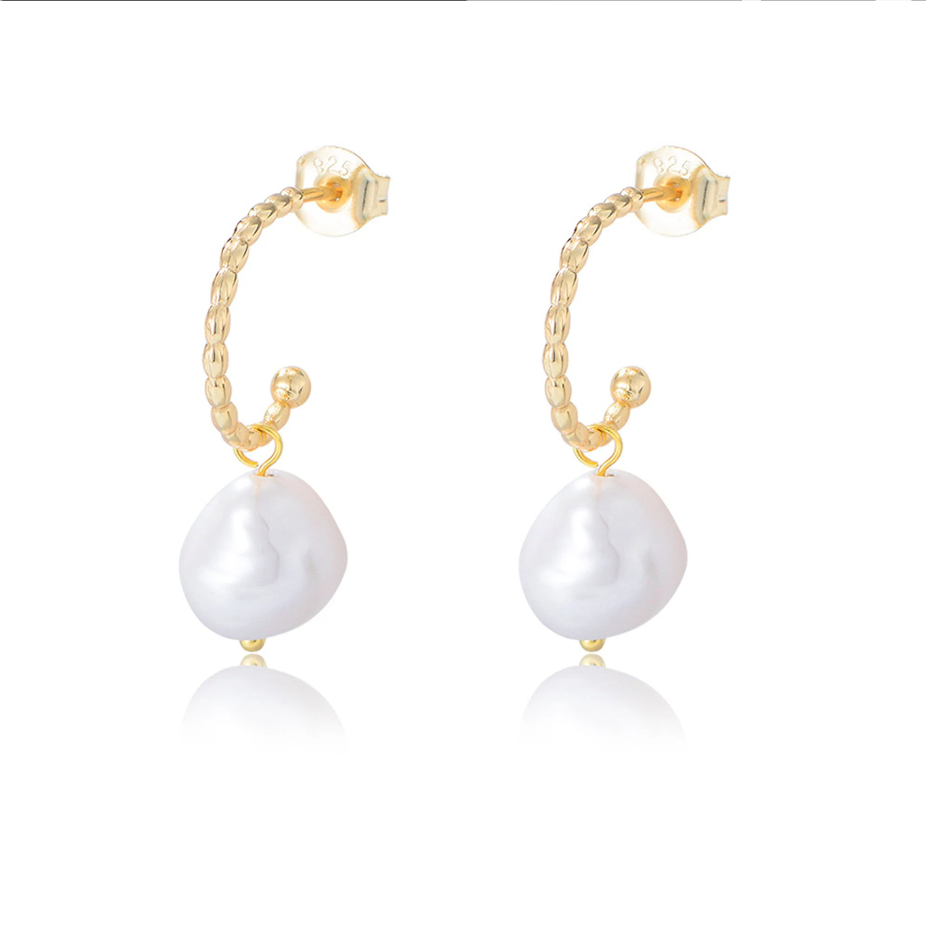 C Shape Baroque Pearl Earring