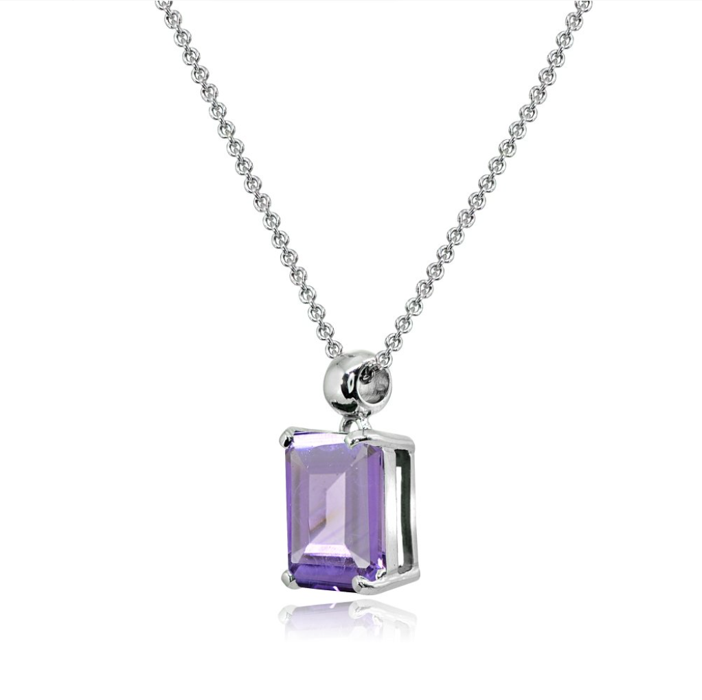Purple Color Zircon Pendant Necklace