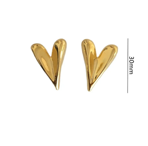 Sculpture Sharp Heart Earrings