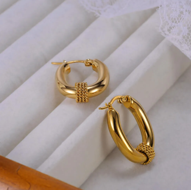 Twisted U Shape Hoop Earring