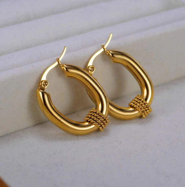 Twisted U Shape Hoop Earring