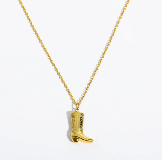 Cowboy Boots Pendant Necklace