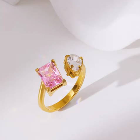 Double stone open Ring