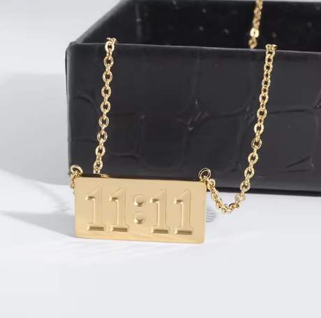 11:11 Gold Plated Pendant Necklace