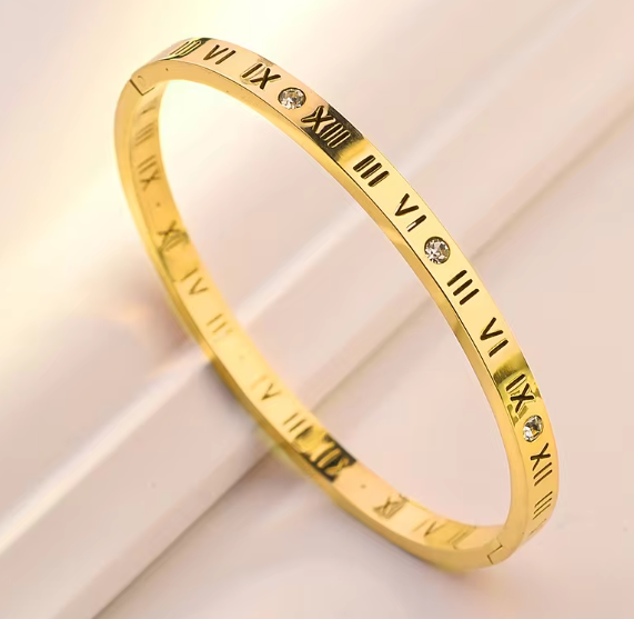 Roman Numbers Bangle Bracelet