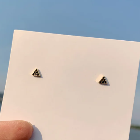 Mini Black Triangle Studs