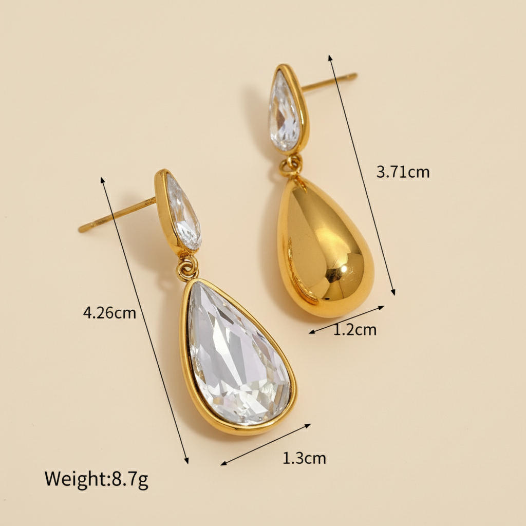 Miss Match Water Droplets Earring