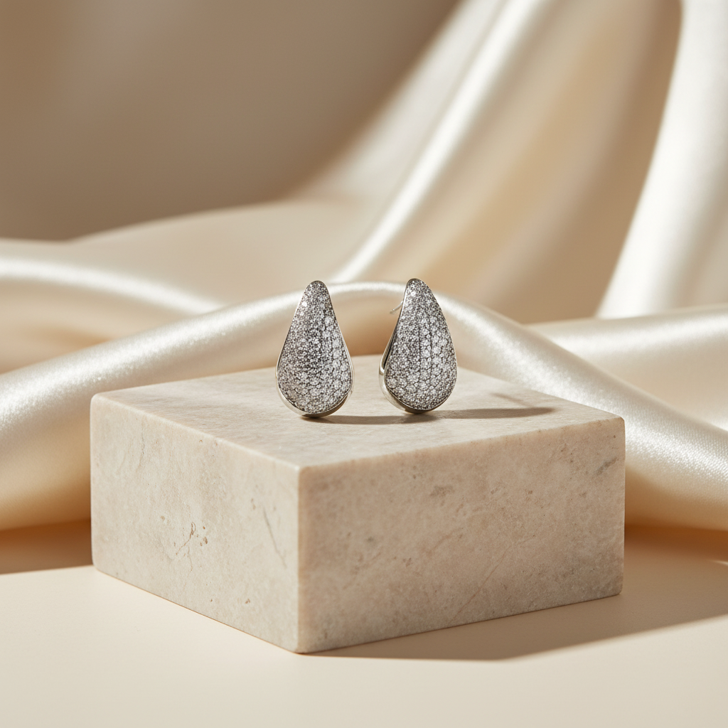 Aqua Gleam Diamond Drop Earrings