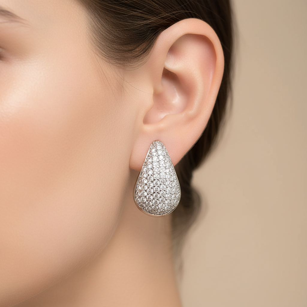 Aqua Gleam Diamond Drop Earrings