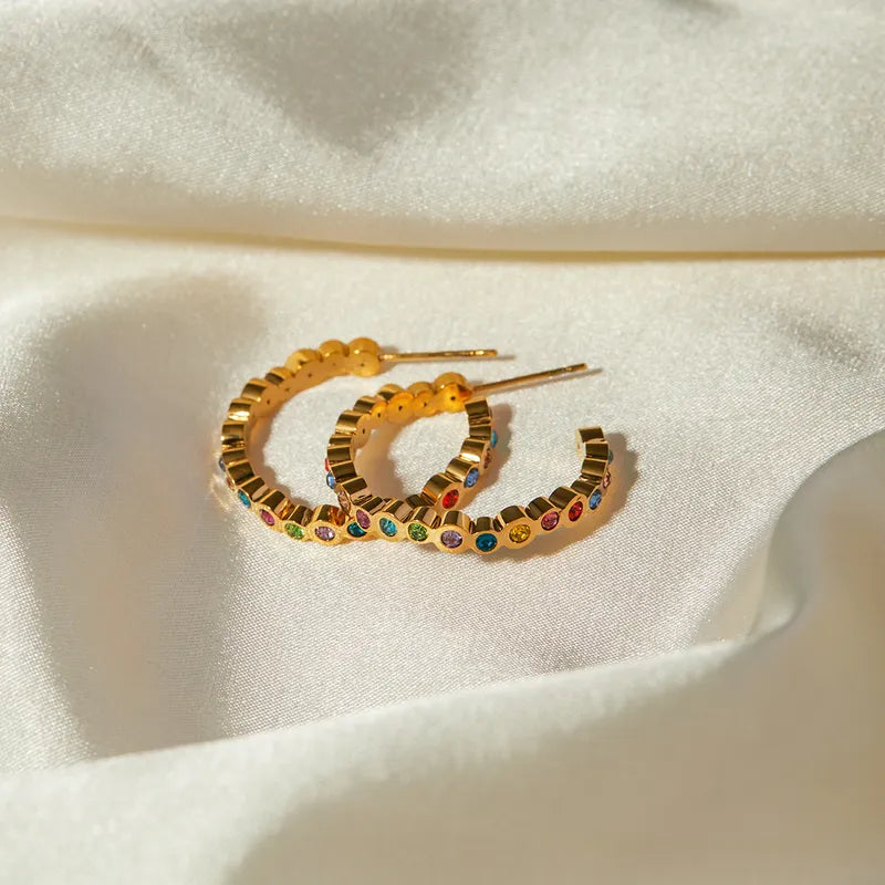 Multi Color Block Hoops