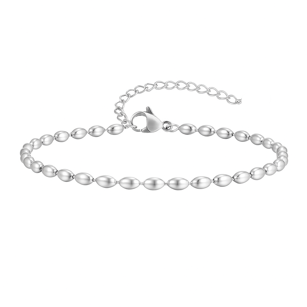 Oval Shaped Beaded Chain Bracelet