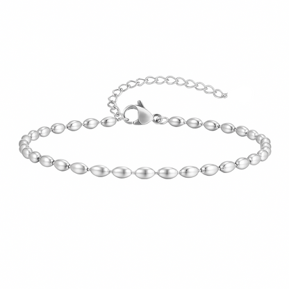 Oval Shaped Beaded Chain Bracelet