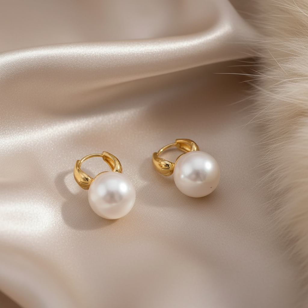 Mini Pearl Globe Hoops