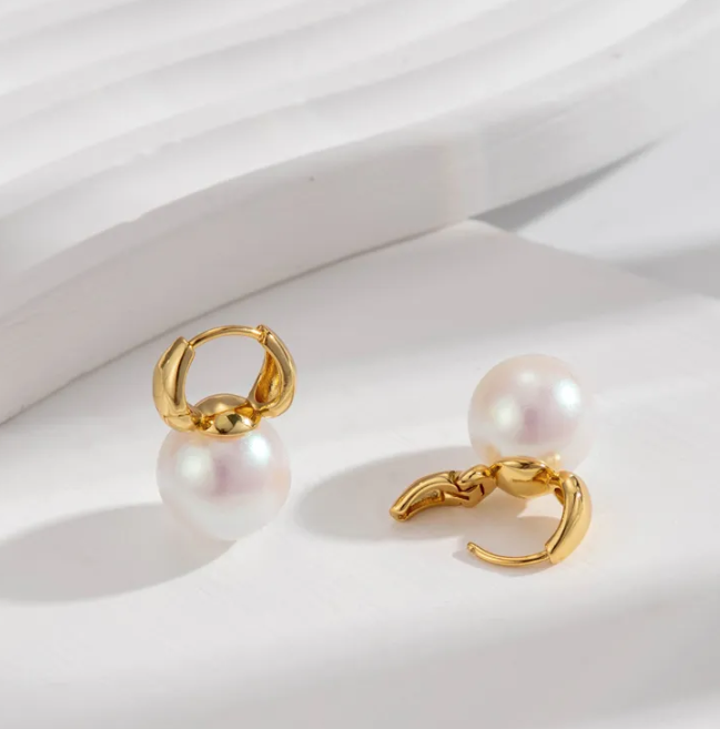 Mini Pearl Globe Earring