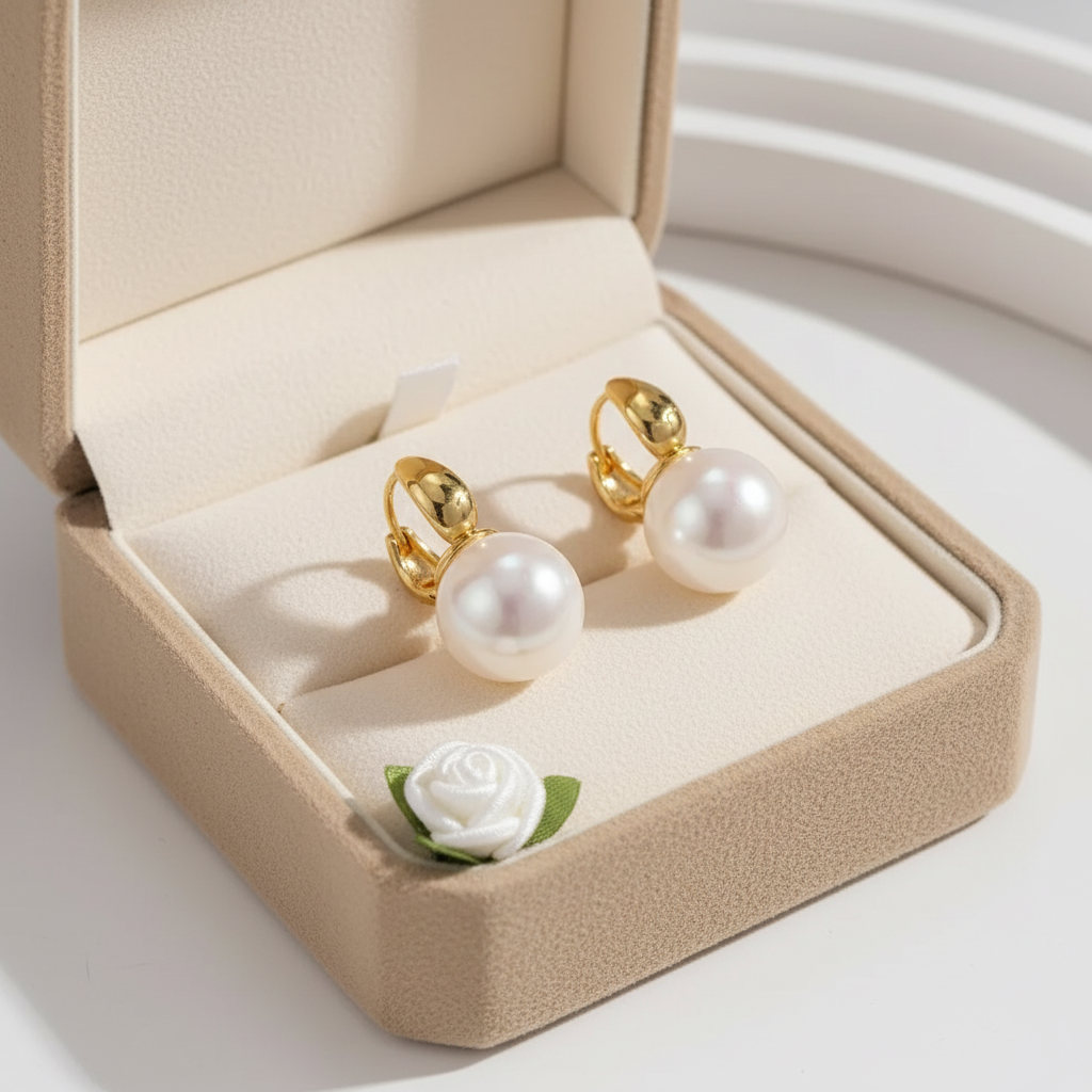 Mini Pearl Globe Hoops