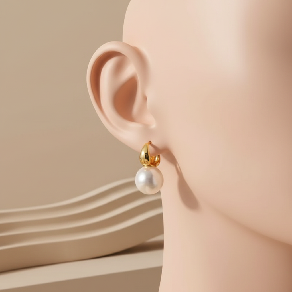 Mini Pearl Globe Hoops