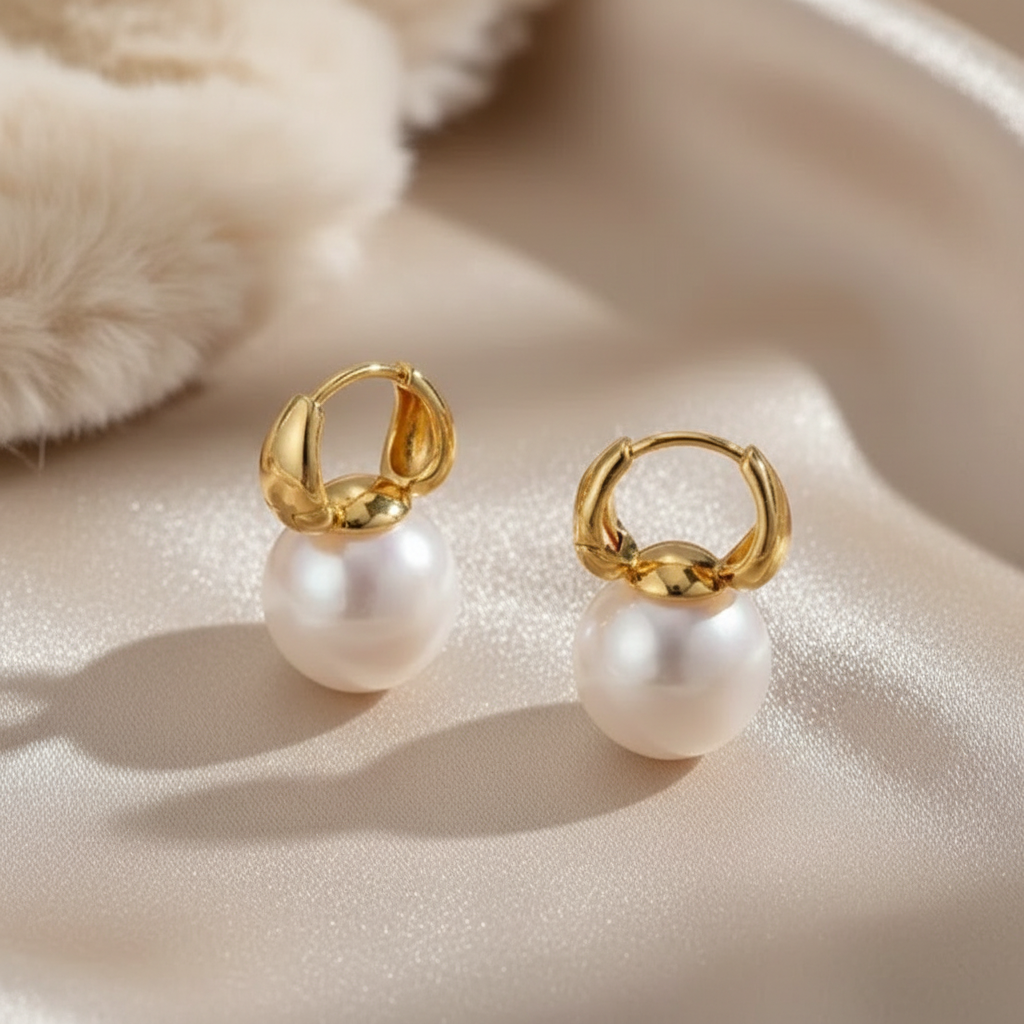 Mini Pearl Globe Hoops