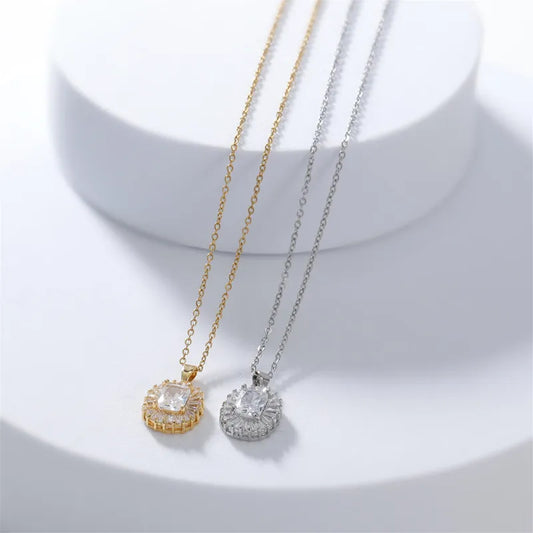 Oval Shaped Pendant Necklace