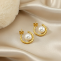 Round Pearl Drop Earrings