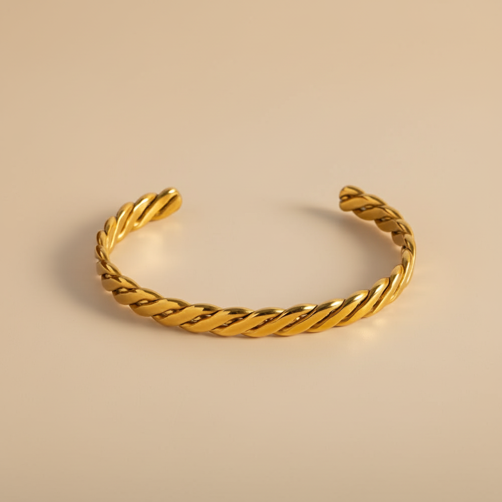 Twisted Wide Bangle Bracelet