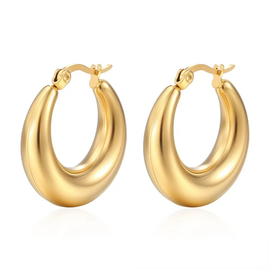 Glossy Hollow Hoop Earrings