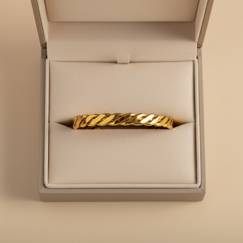 Twisted Wide Bangle Bracelet