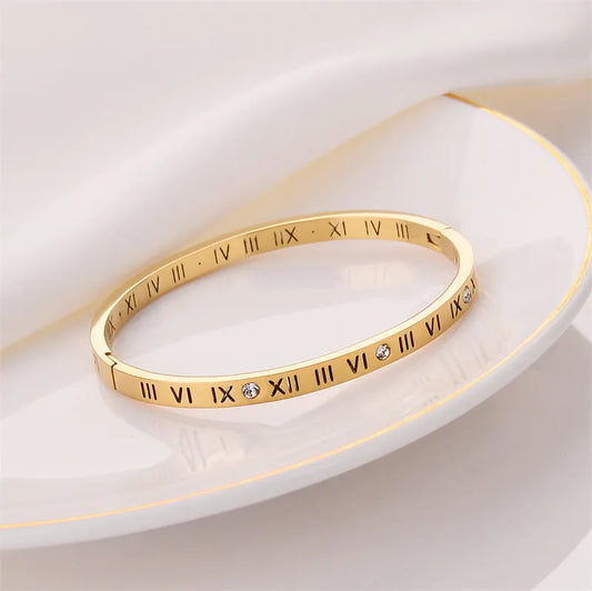 Roman Numbers Bangle Bracelet