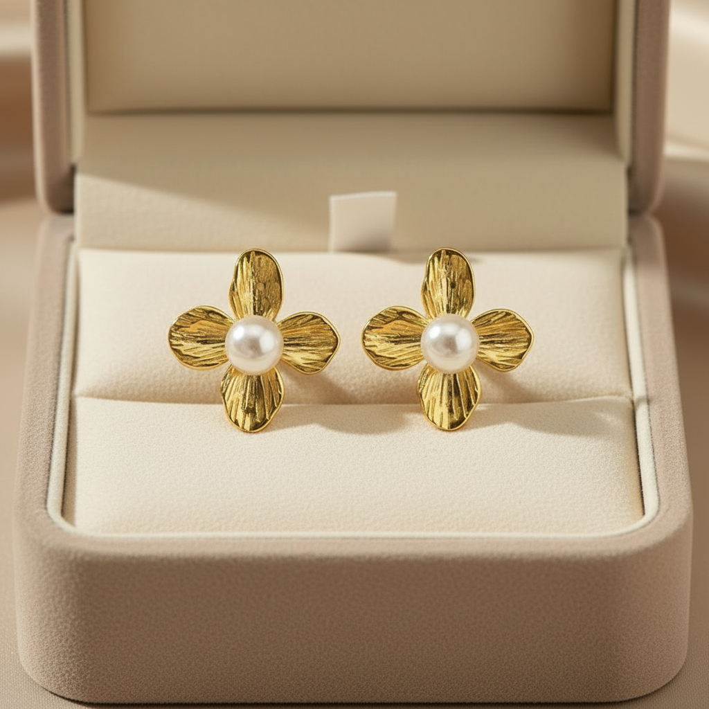 Round Pearl Drop Earring