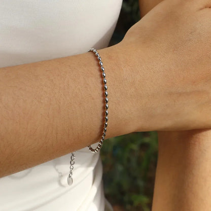 Oval Shaped Beaded Chain Bracelet