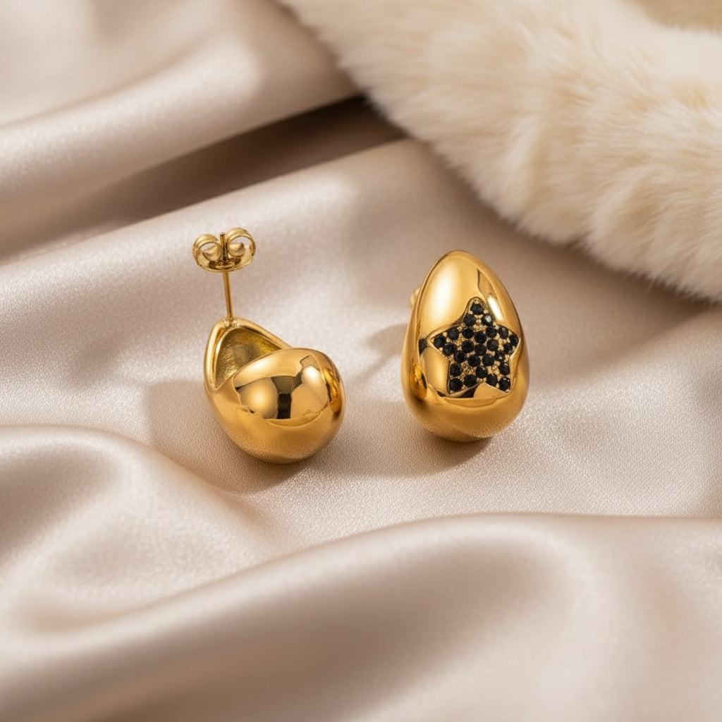 Star Water Droplet Drop Earring