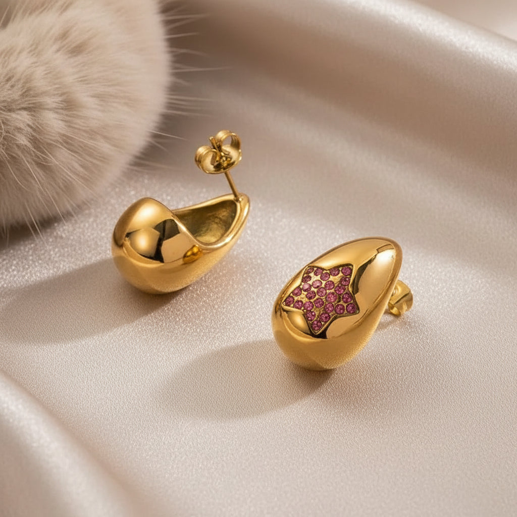 Star Water Droplet Drop Earring